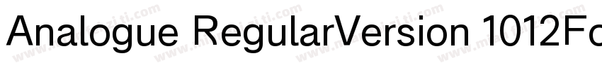 Analogue RegularVersion 1012Fonts字体转换